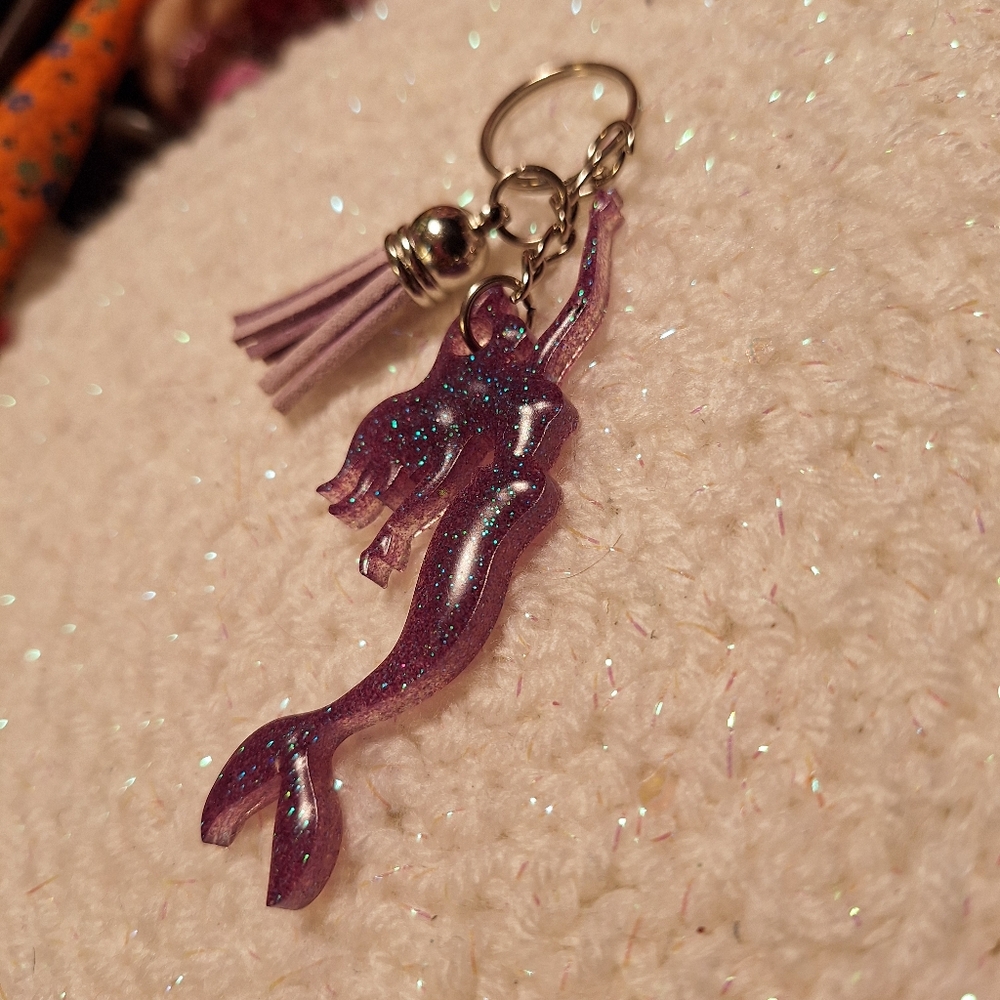 Mermaid Shimmer Glitter Keychain New